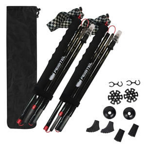 Bâtons de randonnée en fibre de <span class=keywords><strong>carbone</strong></span> T1000, bâtons de <span class=keywords><strong>trail</strong></span> running pliables - Product Image 1