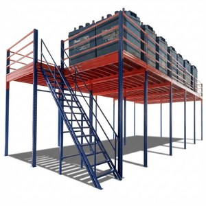 Plateforme de mezzanine industrielle personnalisée pour l'optimisation verticale de l'espace, rayonnage d'entrepôt en acier laminé à froid haute densité 300 kg/m² - Product Image 1
