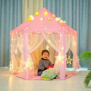 Tente de jeu hexagonale Kangna New Baby Princess Castle Pop-up avec lumière, en polyester, pour enfants, utilisation intérieure - Product Image 3