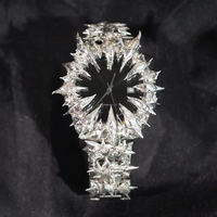 Montres en acier inoxydable avec cadran personnalisé, mouvement à quartz Alabaster Spike, pour hommes et femmes, avec décorations gothiques en étain soudé.