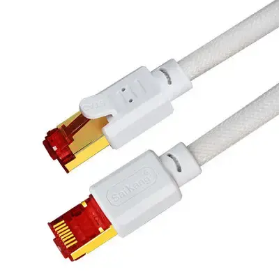 1M Ethernet Cable CAT8 40Gbps 2000MHz CAT 8 Networking Cotton Braided Internet Lan Cord for Laptops PS 4 Router RJ45 Cable