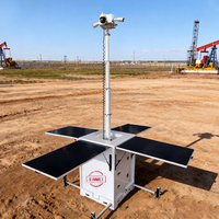 Tour de surveillance solaire mobile avec caméra CCTV 4G HD extérieure et mât télescopique de 6 m, IA Starlink pour événements