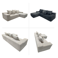 Modernes Modulares Memory-Schaum L-förmiges Sofa für Apartment, Wohnzimmer, Hotel, Villa mit Hochdichtem Schwamm, 0,6 Zoll Komprimiert, 2/3-Sitzer Ecksofa