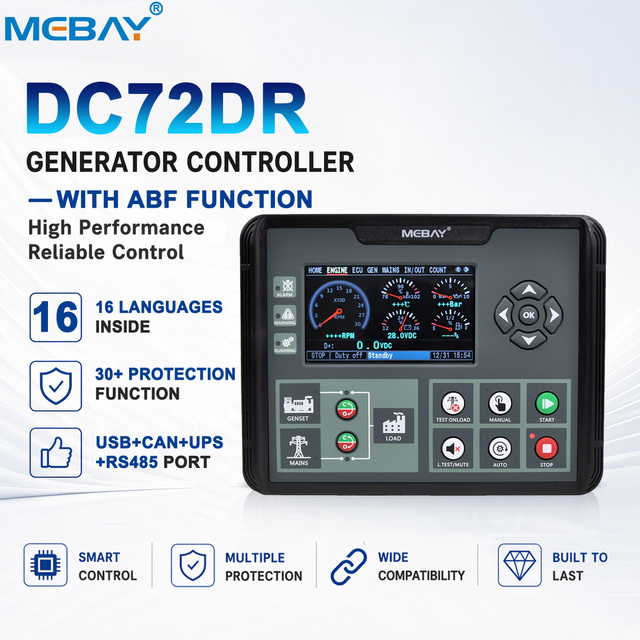 Mebay Generator Controller Generator Control Panel DC72DR Replace HGM7120N