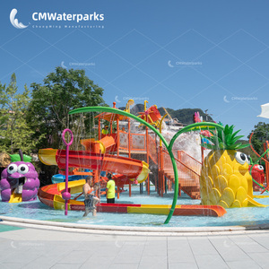 Water Park Equipment Fiberglass Water Slides Pool Slide FRP Small Water House Aqua Park For Kids