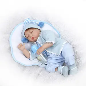 Reborn Silikon Baby Kleinkind Puppe Lebensechte Soft Touch Simulation Reborn Baby puppen Weicher Baumwoll körper Neugeborene Babys