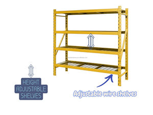 Organisateur à plusieurs niveaux cadre d'empilage de fil réglable résistant jaune pour le carton pliable en métal de garages - Product Image 6