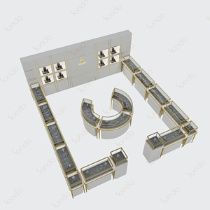 Vitrina de Joyería Ecológica de Acero Inoxidable, <span class=keywords><strong>Kiosco</strong></span> de Joyería de Lujo Personalizado para Centros Comerciales, Vitrina de Vidrio Duradera y Fácil de Limpiar - Product Image 4