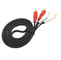 1,5 metre 2RCA'dan 2RCA'ya Ses Kablosu, Lotus İki Çiftli İki Yönlü Ses Kablosu, 4 Bağlantılı Altın Kaplama Çift Lotus Ses AV Kablosu