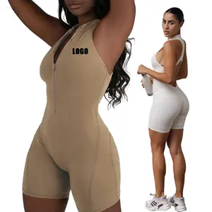 Sem mangas Fitness Roupas Mulheres Activewear Sportswear Yoga Seamless Workout Rompers Mulheres Plus Size One Piece Jumpsuits