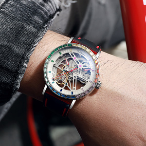 Montre automatique mécanique authentique <span class=keywords><strong>Roger</strong></span> 2026 avec design squeletté et cadran lumineux, montre-bracelet tendance pour homme - Product Image 2
