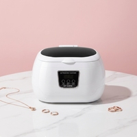Nettoyeur à ultrasons numérique portable 600 ml 43 kHz pour bijoux et prothèses dentaires – Bain de nettoyage dentaire domestique