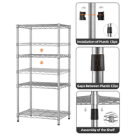 Étagère en maille de stockage pour supermarché OEM rayonnage réglable en fil d'acier inoxydable au carbone chromage pour rack d'entrepôt