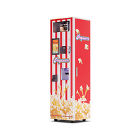 Automatique Pop Corn Caramel Snack Carro de venta de palomitas rojas para máquina de monedas de negocios QDMECH
