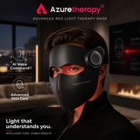 Masque facial LED à commande vocale de qualité commerciale, masque de photothérapie 5D avec chauffage pour une utilisation professionnelle en spa et en salon