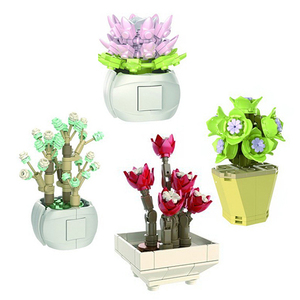 Dollartoys 2024 nuevo 111 Uds florero juego de bloques de construcción plástico DIY decoración modelo Moc ladrillos para niños y adultos - Product Image 1