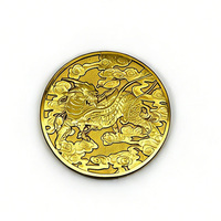 Pièce de monnaie commémorative plaquée or en relief 3D, motif nuage et éléments industriels, objet de collection métallique exquis pour souvenirs