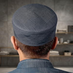 Chapeau de prière islamique Saeed de haute qualité, en polyester premium, avec logo personnalisé, broderie à la main, ajustable, confortable et cousu. - Product Image 3