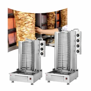 Nueva Máquina automática giratoria de parrilla eléctrica de Doner Kebab y pollo Shawarma para carne para uso en restaurante a la venta