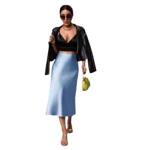 Lady đuôi cá váy <span class=keywords><strong>satin</strong></span> giữa Chiều dài váy mùa xuân mùa hè phong cách mới của phụ nữ quần áo nhà sản xuất trực tiếp Váy bán buôn - Product Image 2