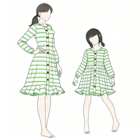 Robe décontractée trapèze à manches longues et boutonnée à rayures colorées pour filles 2025 |   Service OEM de mode pour enfants tendance et douce