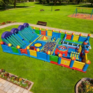 Avontuur Opblaasbaar Park Groot Springkasteel Buiten Opblaasbaar Obstakel Pretpark Kind Opblazen Speeltuin Grote Bounce - Product Image 2