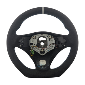 Volant de direction pour BMW E90 E92, vente chaude, qualité supérieure, en Alcantara, avec surpiqûres bleues, vente en gros - Product Image 3