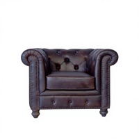 Großhandel Luxus High-End Maßgefertigtes Chesterfield-Sofa Leder Industrielles Europäisches Italienisches Design Möbel Einzelsitz