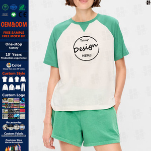 T-shirts blancs personnalisés de haute qualité pour femmes sérigraphie coton modal <span class=keywords><strong>col</strong></span> en <span class=keywords><strong>V</strong></span> 3/4 manches raglan t-shirt pour femmes avec votre logo - Product Image 1