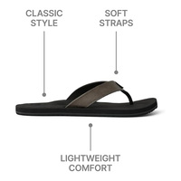 Sandales tongs de plage pour hommes en cuir PU avec semelle intermédiaire EVA amortissante, antidérapantes, imperméables, pour l'été et les activités de plein air