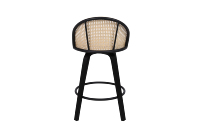 Milieu du siècle moderne 26 \ "tabourets de bar pivotants à hauteur de comptoir chaises de bar blanches pieds en métal en rotin rembourrés barres en tissu Boucle