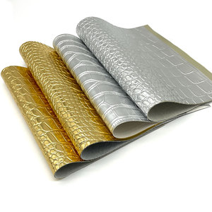 Cuir synthétique PVC souple écologique avec motif <span class=keywords><strong>crocodile</strong></span> gaufré et support tissé pour sacs décoratifs - Product Image 6