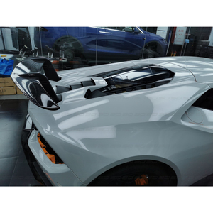 Mise à niveau vers Kit de carrosserie de becquet arrière en Fiber de carbone sec de Style Performance pour voiture de carrosserie Lambor <span class=keywords><strong>Huracan</strong></span> - Product Image 4