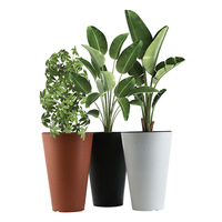 Pots de jardinières carrés en plastique vases à fleurs verticaux pour jardin extérieur