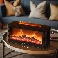 Diffuseur de flamme de feu de joie simulé Humidificateur de feu à ultrasons 250ml Diffuseur d'arôme d'huile essentielle de cheminée avec minuterie