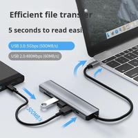 Base de Conexión 7 en 1 Tipo-C para HD 4K, USB 3.0, OTG, Carga Rápida PD, Ranura para Tarjetas TF y SD, para Teléfono Móvil, Tableta, Portátil, Macbook, HUB USB C