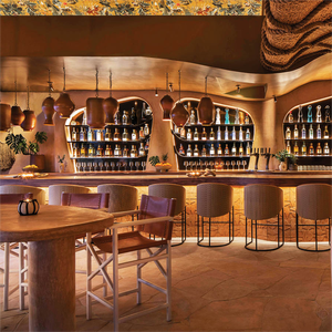 Ensemble de meubles de restaurant élégant et moderne, table et chaises de restaurant, tabouret de bar en acier inoxydable doré, meubles de boîte de nuit - Product Image 3