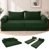 Sofá Cama Convertible de Diseño Americano MeMoreCool, Sofá Futón Plegable de 2 Plazas de Pana para Dormitorio, Sala de Estar y Espacios Pequeños