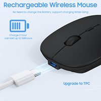Souris sans fil BT5.0 rechargeable, silencieuse, mince, design 3D mini, compatible avec ordinateur portable, MacBook, Android, PC, Windows/Linux - Pour souris sans fil