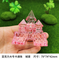 Acrylique clair château décor statue personnalisé château ornements figurine cristal transparent château décorations
