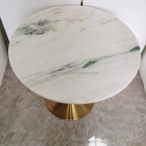 Ready to Ship <strong>Tulip</strong> Stainless Steel 304 Brush Gold Color with Marble Stone Small Coffee <strong>Table</strong> for Dining <strong>Table</strong> - Product Image 4