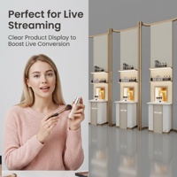 Éclairage LED, vitrine cosmétique moderne de luxe, écologique, avec verre trempé pour salon de beauté
