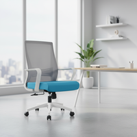 Chaise de bureau ergonomique moderne pivotante en maille, réglable, de luxe, avec accoudoirs et soutien lombaire en nylon