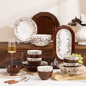 Fast Delivery Customized Color Stoneware Dinnerware <b>Sets</b> Exquisite Vintage Classic Eco-Friendly Dishwasher <b>Microwave</b> Oven Safe - Product Image 1