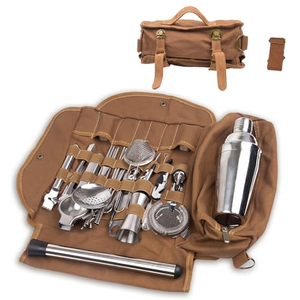 Sac à outils de barman portable pour pique-nique en plein air, camping, kit de mélange de cocktails pour vin et whisky - Product Image 1