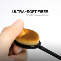 Meilleur OEM de brosse à dents simple faite à la main synthétique noire de brosse de maquillage