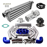 Kit de turbocompresseur refroidisseur intermédiaire de turbocompresseur en aluminium universel 27 "x 7" x 2.5 "tuyaux Kit de tuyau en silicone