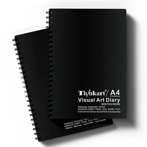Cuaderno de Dibujo Espiral A3 A4 A5, Portafolio de Papel Negro, Registro Diario de Dibujo, Regalo de Arte para Estudiantes y Maestros, 60 Hojas, Lápiz, Venta al por Mayor - Product Image 5