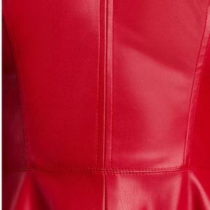 Vestido Casual de Moda Otoñal para Mujer, Estilo 2025, Mini Vestido en Línea A de Cuero PU Sólido, Decoración con Cremallera Tejida de Alta Calidad - Product Image 4