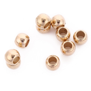 Perles rondes en plastique ABS électroplaqué à grand trou pour la fabrication de bijoux, or KC, blanc K, cuivre rouge, noir canon de fusil, 17mm - Product Image 5
